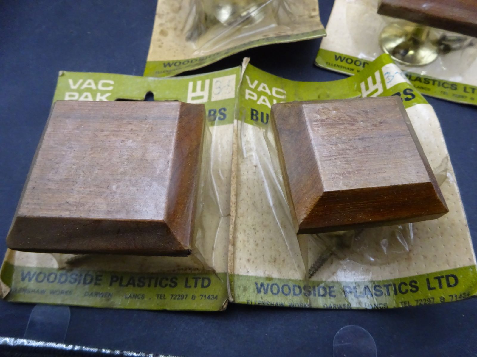 Set Of 8 Burma Teak Drawer Knobs In Original Packaging 1960s 70s photo Furniture