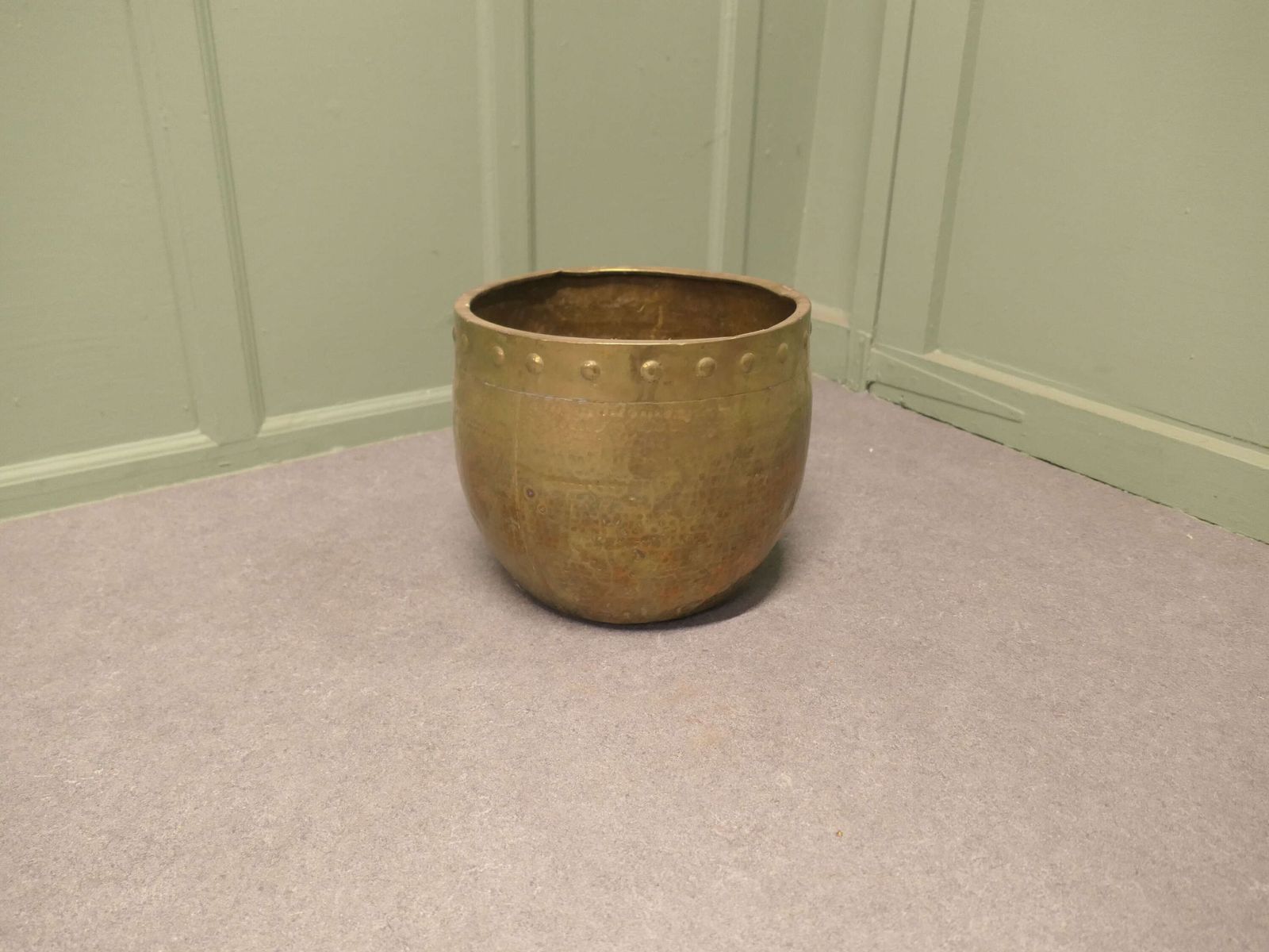 Brass Arts And Crafts Riveted Jardiniere photo furniture
