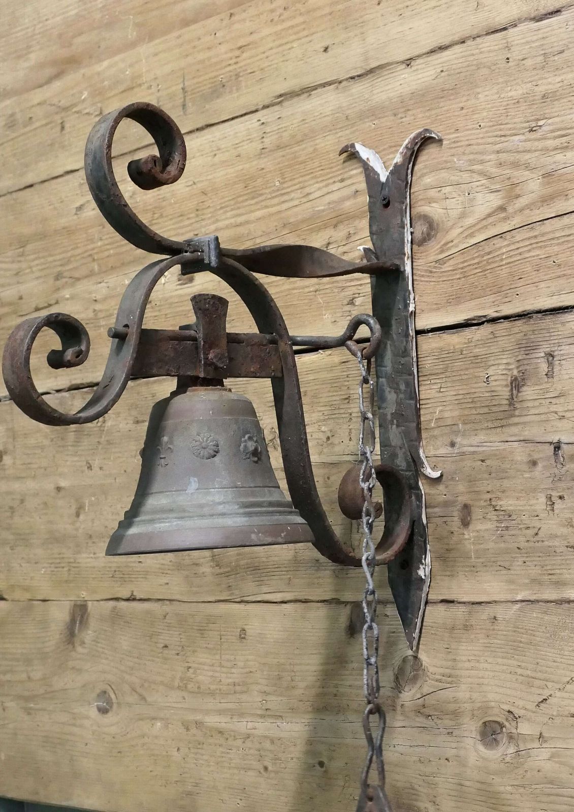 19th Century Bronze Alpine Front Door Bell photo furniture