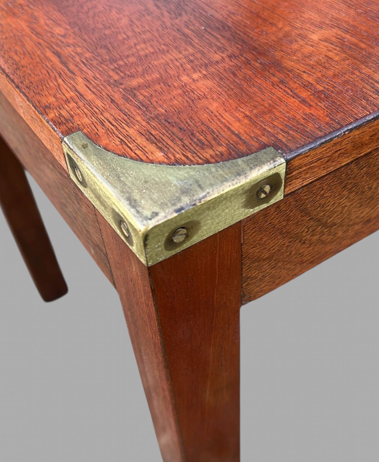 A Pair Of Antique Mahogany Campaign Side Tables, C. 1930 photo 395.0