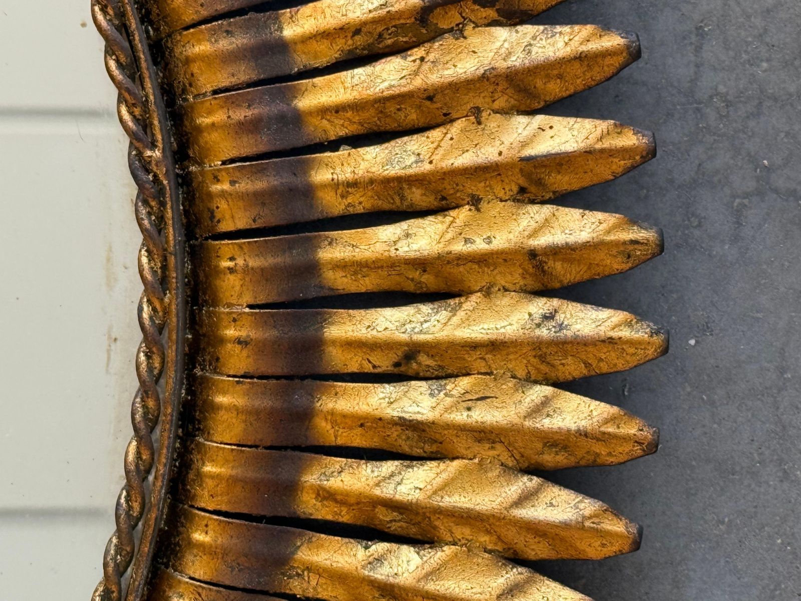Large Spanish Gilt Metal Oval Sunburst Mirror 46´ photo 2356.0