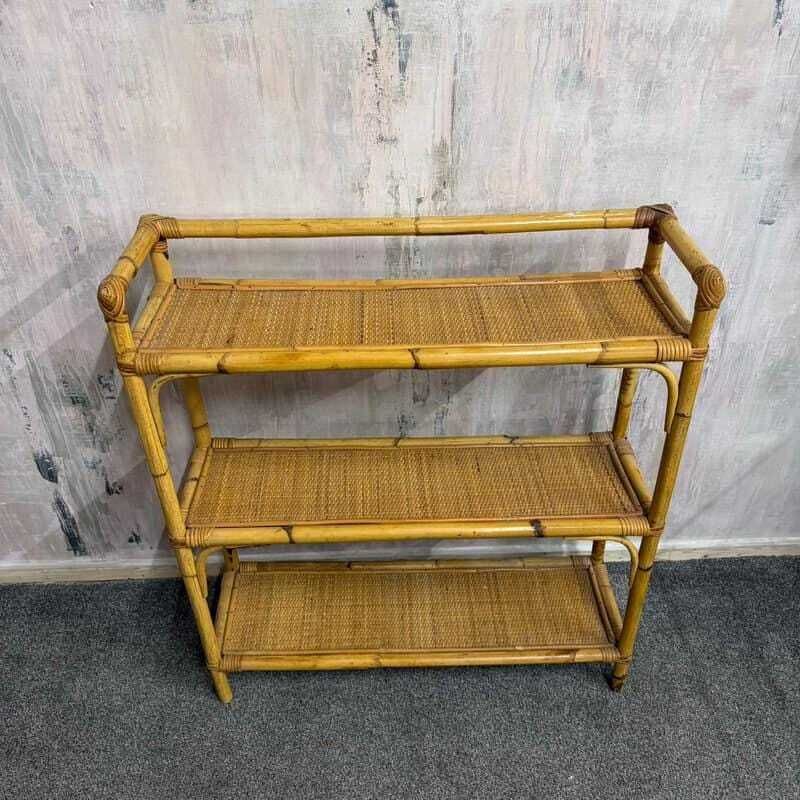 Retro 3 Tier Bamboo Shelving Unit Bookcase Bathroom Storage photo furniture