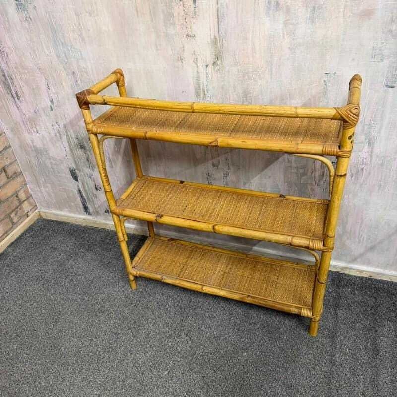 Retro 3 Tier Bamboo Shelving Unit Bookcase Bathroom Storage photo vinterior