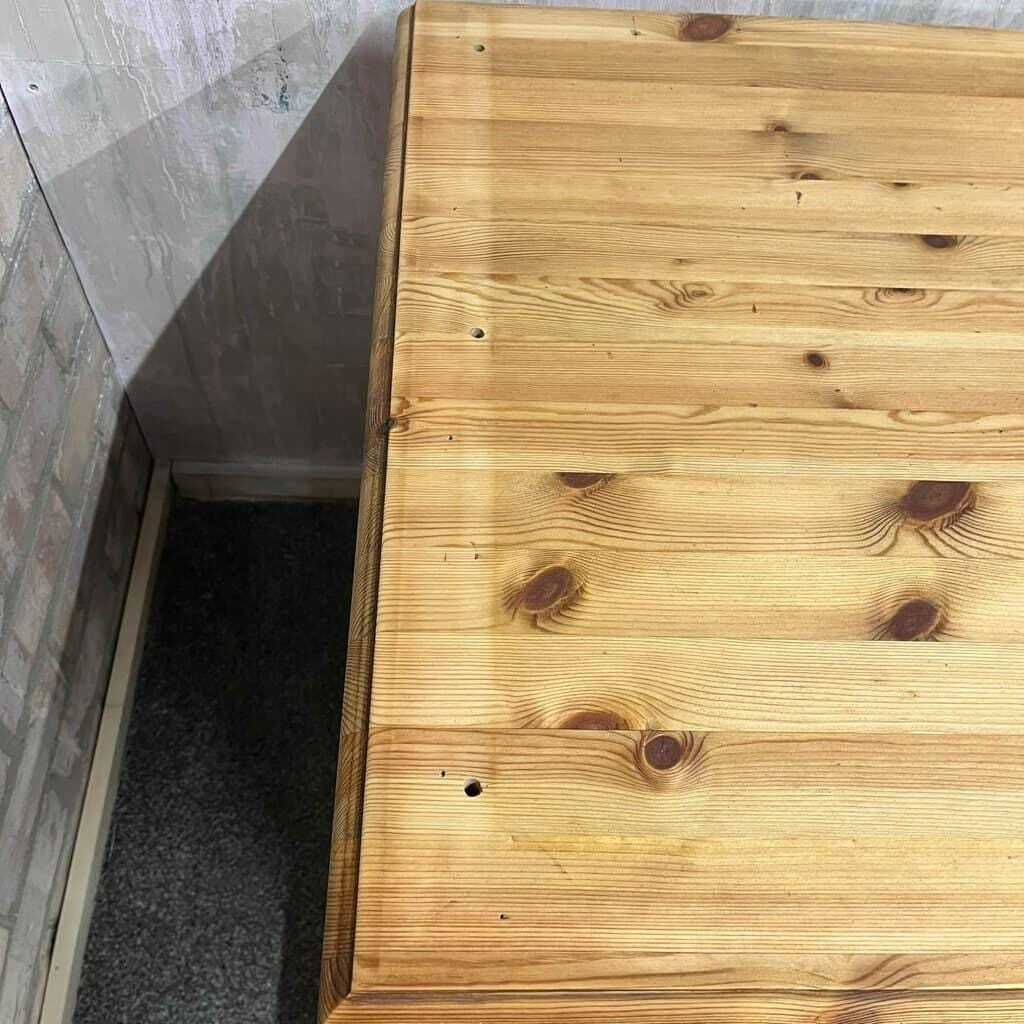 photo furniture Modern Painted Long Pine Sideboard 5 Drawers Pale Grey Sanded Top Knob Handles
