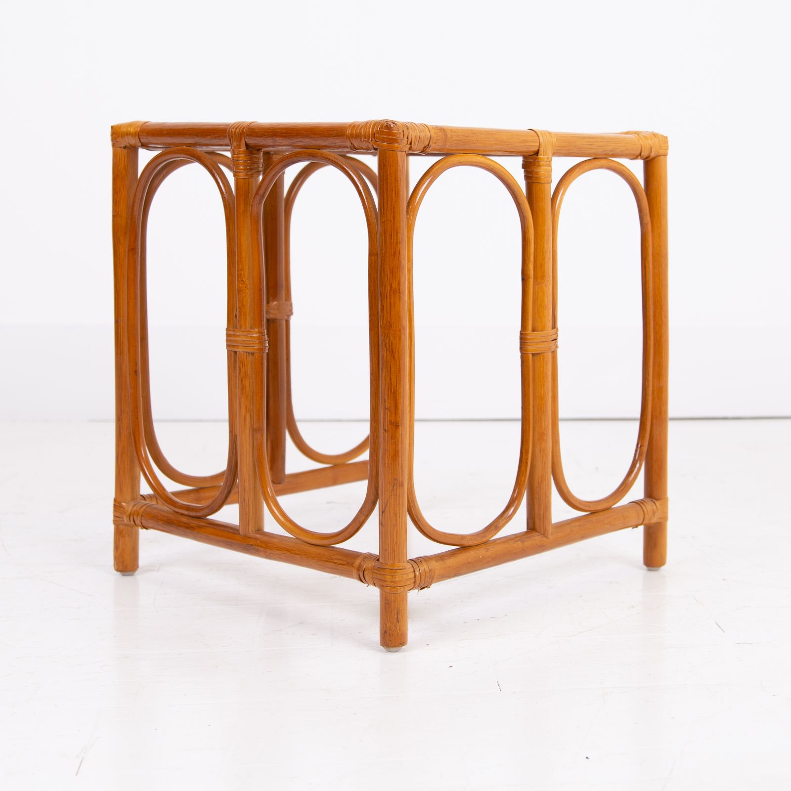 Nest Of 3 Mid Century Bamboo Side Tables photo vintage