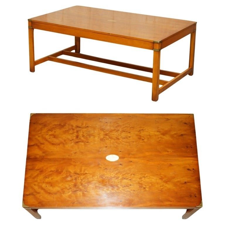 Fully Restored French Polished Harrods Kennedy Military Campaign Coffee Table