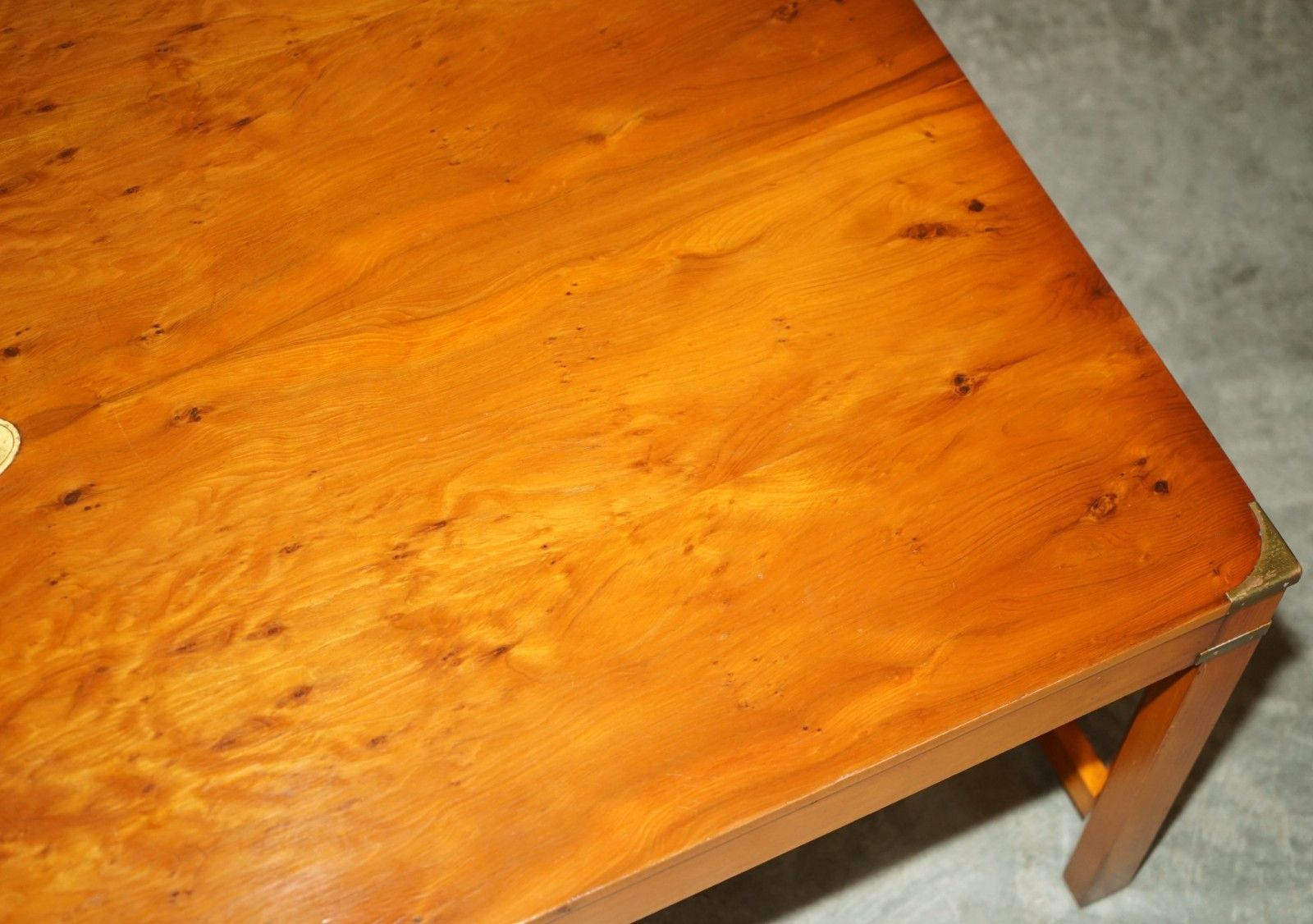 photo furniture Fully Restored French Polished Harrods Kennedy Military Campaign Coffee Table