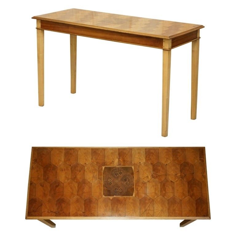 Exquisite Super Decorative Circa 1920's Oyster Laburnum Wood Console Table