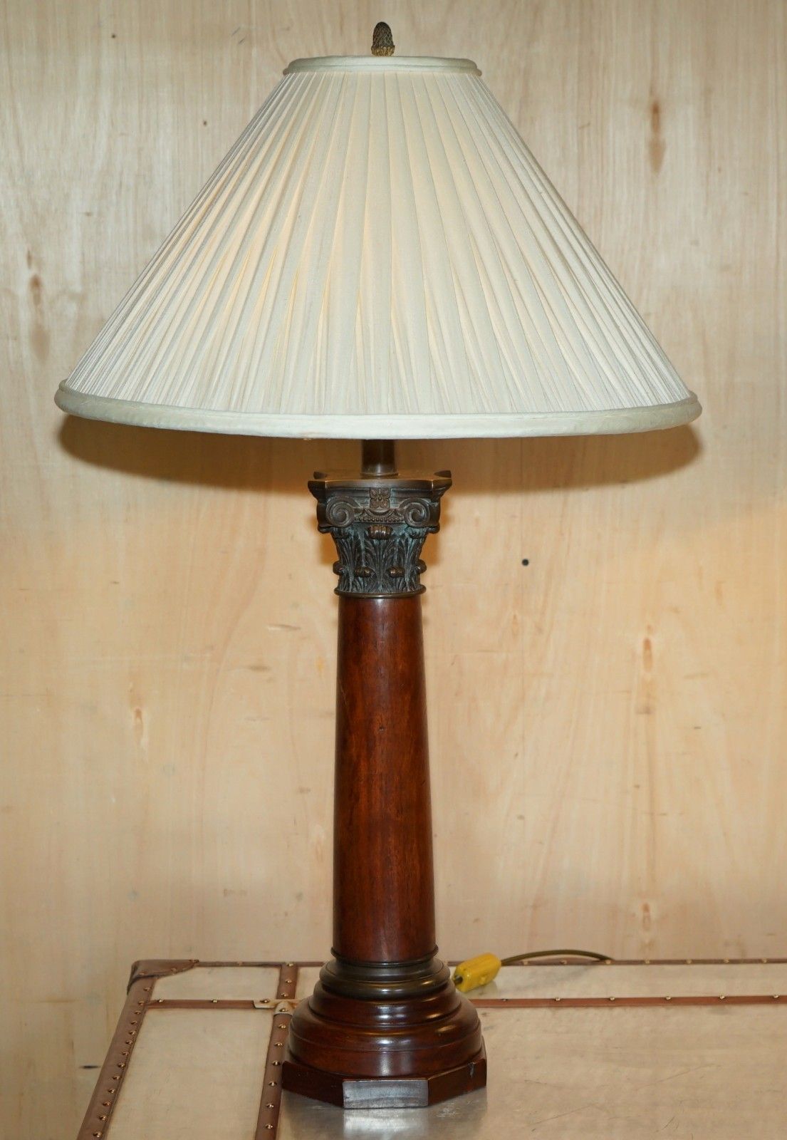 photo buy Pair Of Huge 95cm Grand Tour Style Roman Corinthian Pillar Brass Desk Lamps