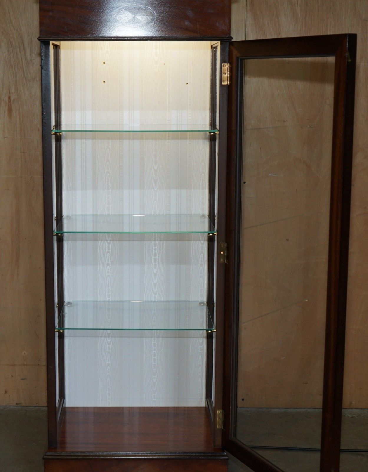 Furniture Suite Of Five Sheraton Revivial Led Light Display Cabinets With Glass Shelves photo