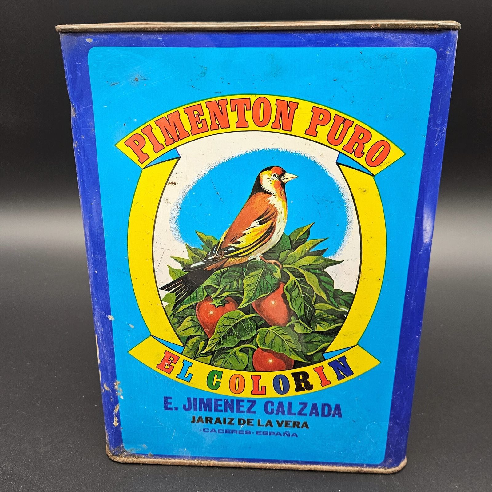 Rare Advertising Tin Can By Pimentón Puro De Jaraiz De La Vera. 1920   1930 photo for sale