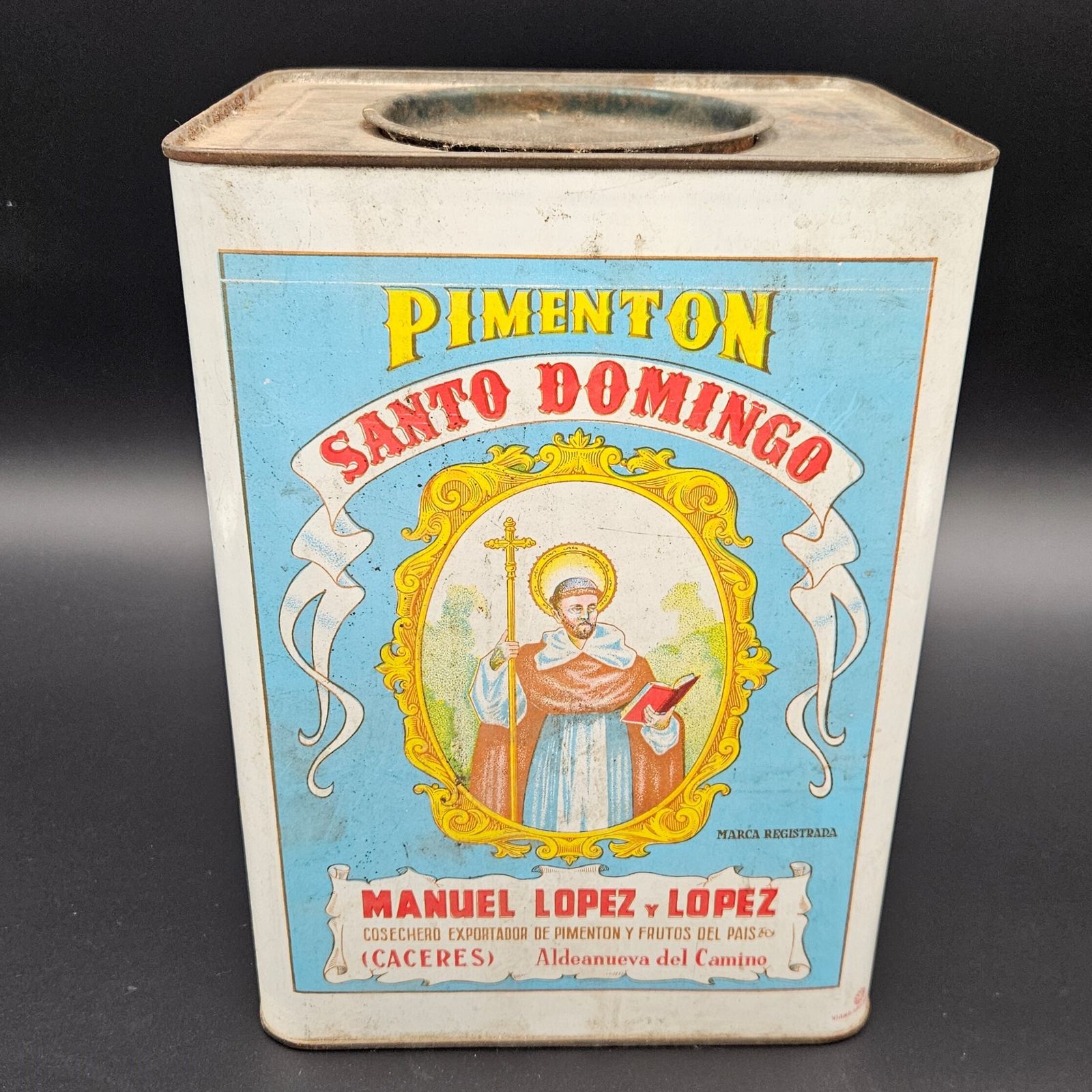 Rare Advertising Tin Can By Pimentón Santo Domingo Caceres. 1920   1930 photo 200.0