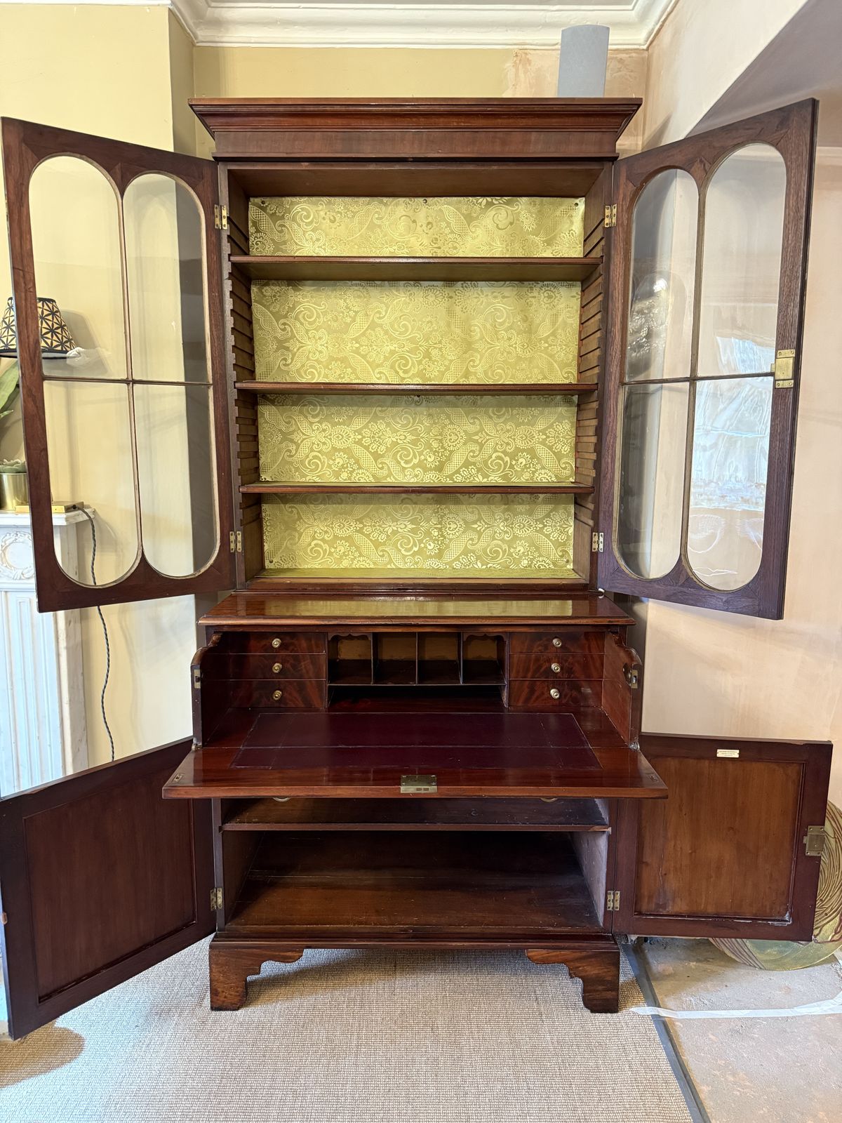 Antique Mahogany Secretaire Writingdesk Bookcase Old Times Furnishing Co, London