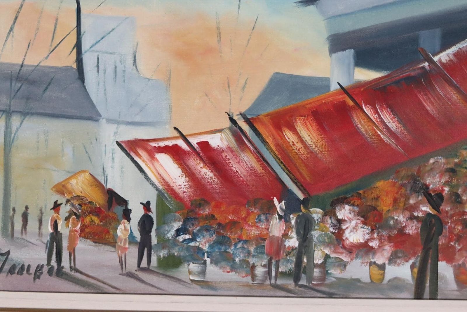 photo vinterior Original Swedish Oil On Canvas – “Madelientorget I Paris” By Hartvig Jarlhov – Signed & Framed – 71.5 × 48.5 Cm (28.1" × 19.1")