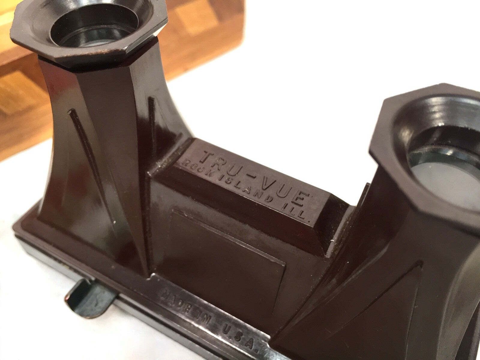 photo for sale Antique 1930s Brown Bakelite Boxed Truvue Stereoviewer / Stereoscope With Reels