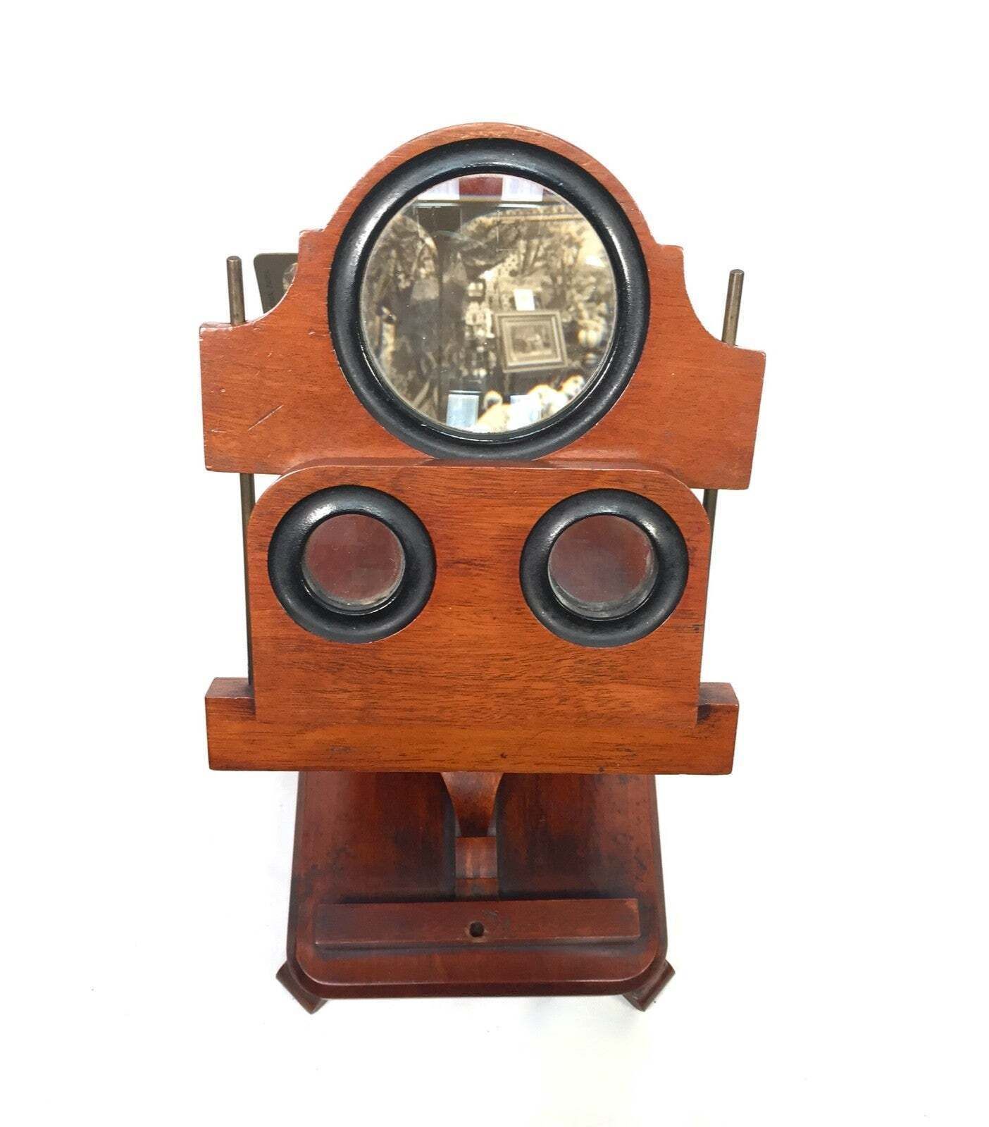 399.0 Antique Victorian Wooden Mahogany Graphoscope / Picture Viewer / Stereoscope photo