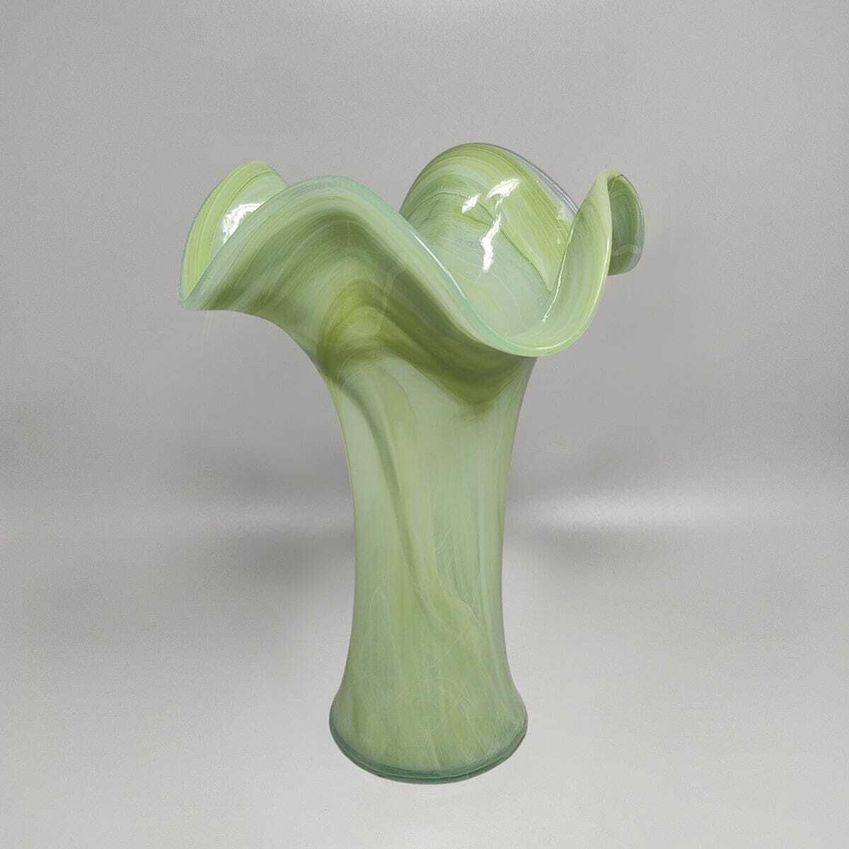 1960s Astonishing Green Vase By Ca Dei Vetrai. Made In Italy photo Home Decor