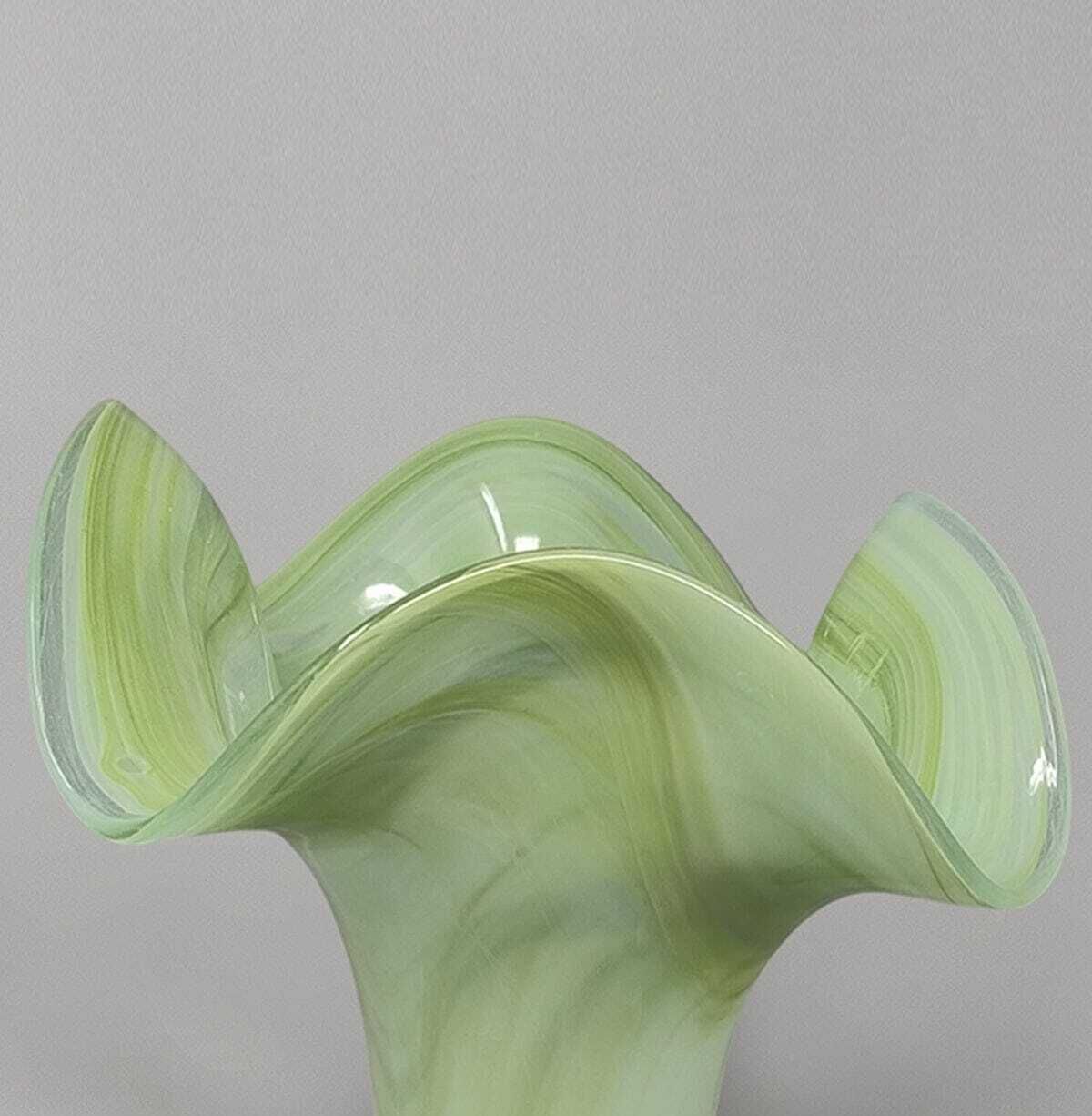 1960s Astonishing Green Vase By Ca Dei Vetrai. Made In Italy photo vinterior
