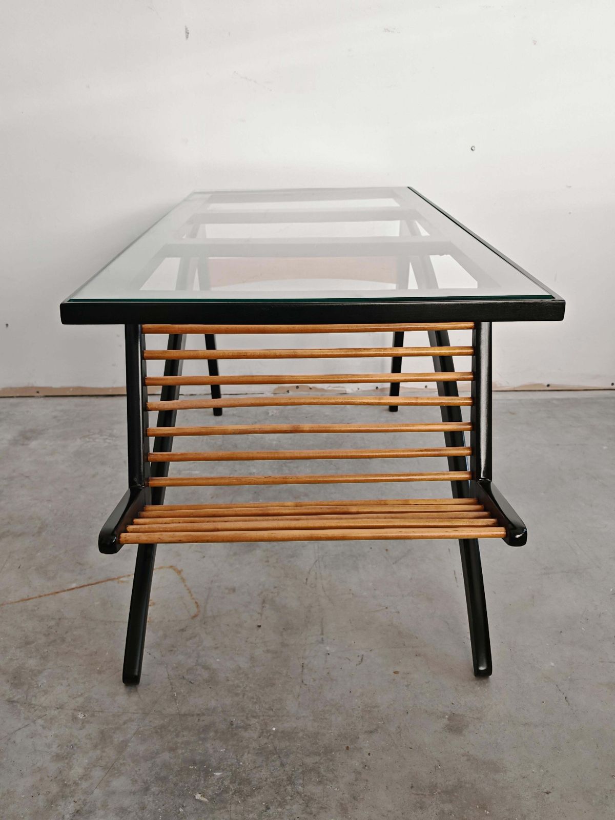 Mid Century Modern Coffee Table "Gazelle" In Pear Wood, Yugoslavia 1960s photo for sale