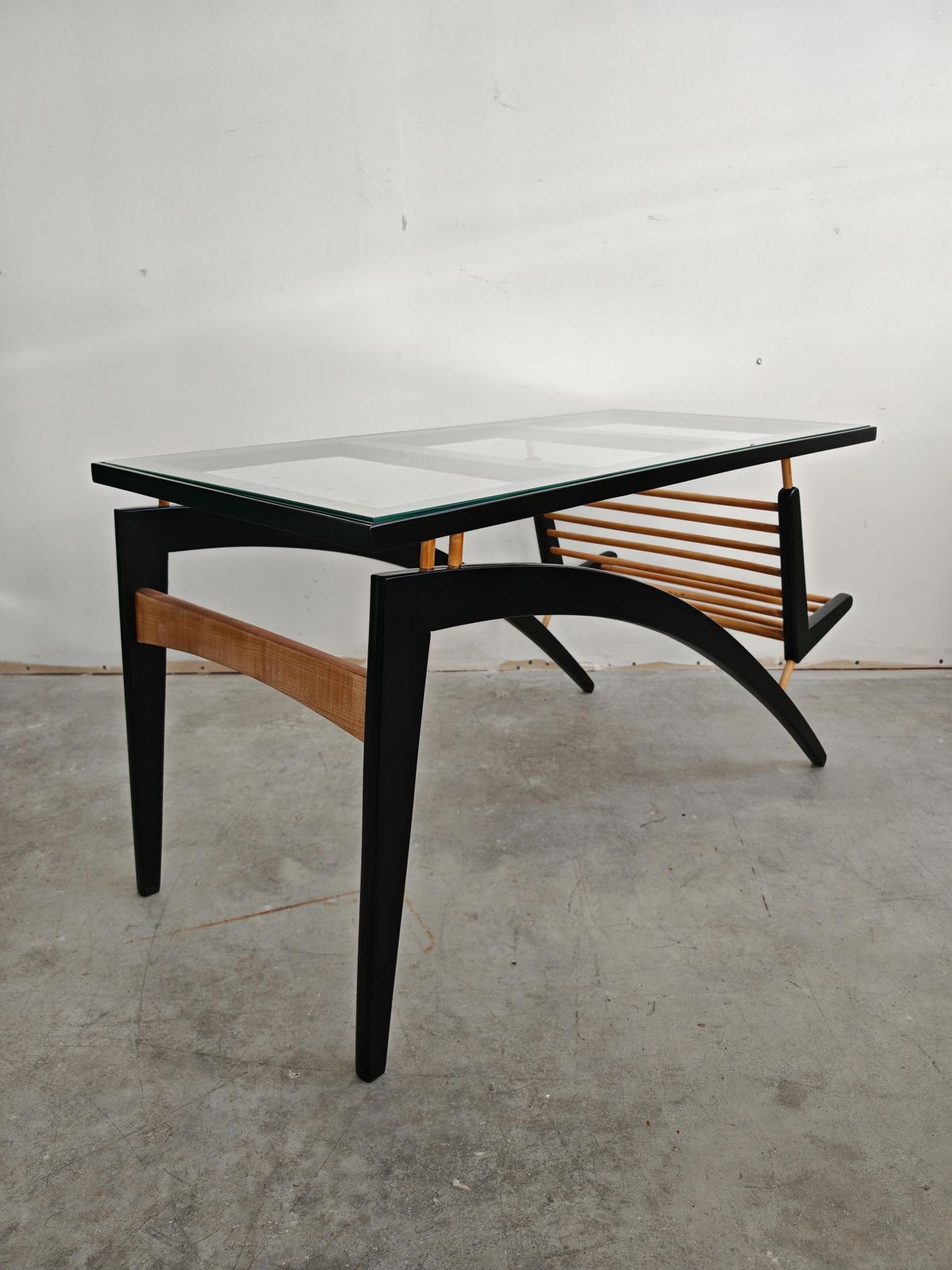Mid Century Modern Coffee Table "Gazelle" In Pear Wood, Yugoslavia 1960s photo buy