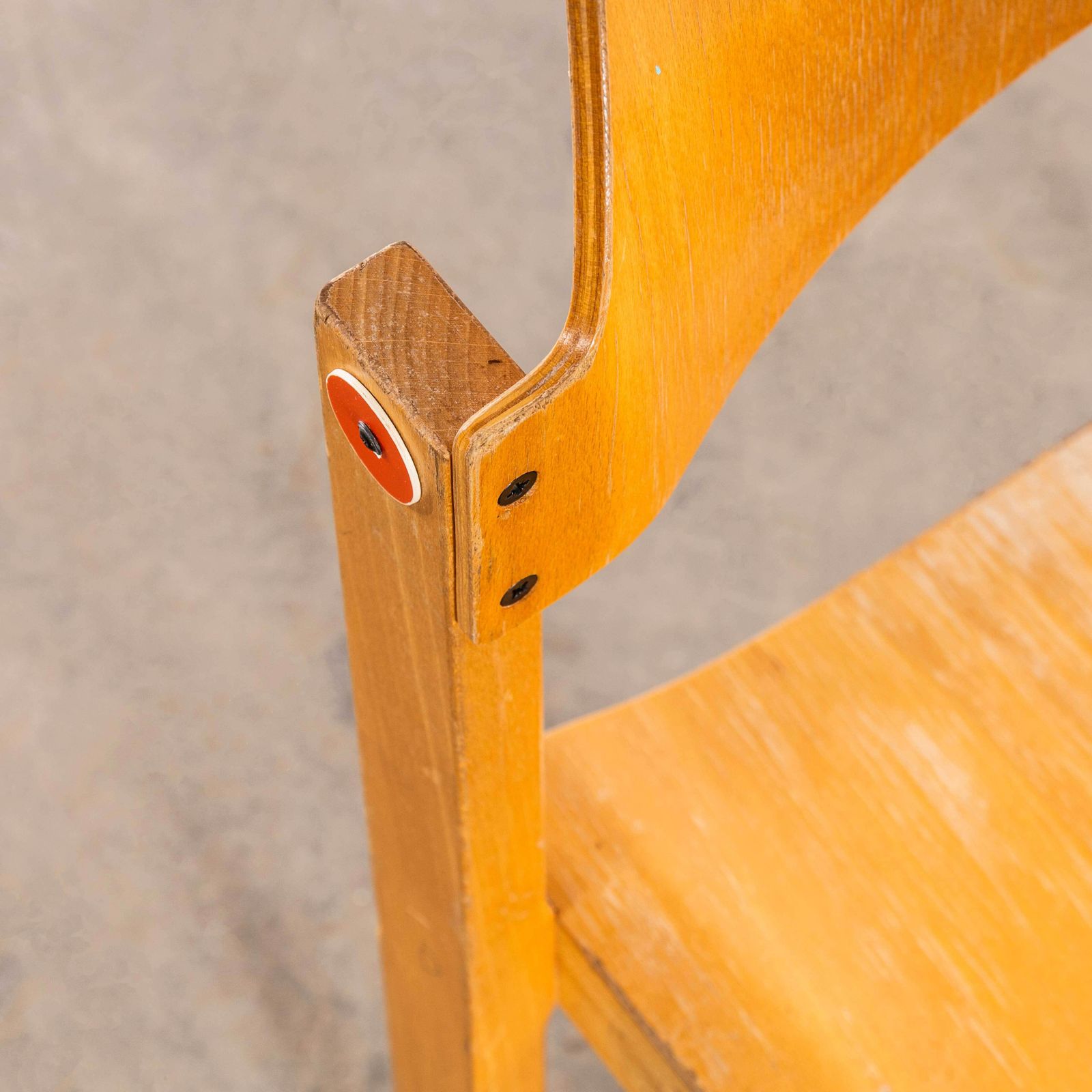 1960’s Elegant Clean Stacking Blonde Dining Chairs   Set Of Six photo for sale