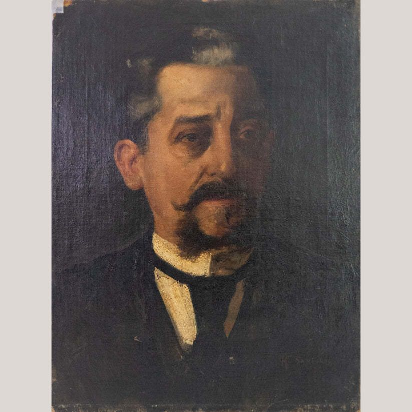 Portrait Of A Gentleman  High Quality Oil Sketch On Canvas photo furniture