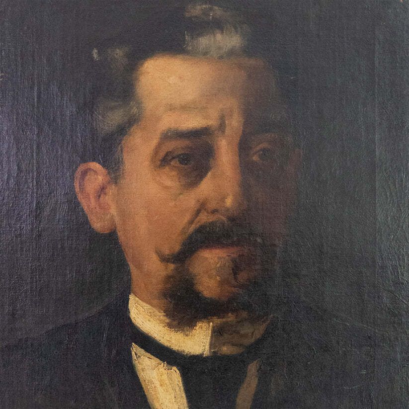 Portrait Of A Gentleman  High Quality Oil Sketch On Canvas photo for sale