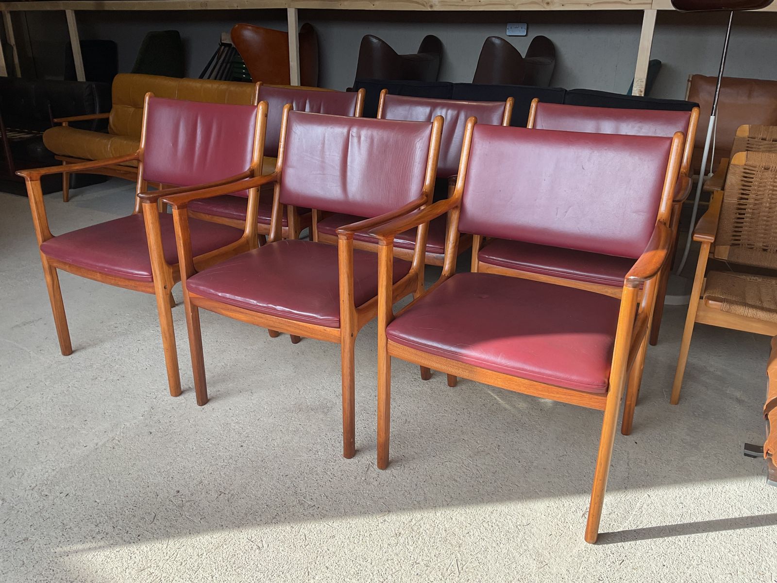 Set Of 6 Mid Century Dining By Ole Wanscher And P. Jeppesen Furniture 1960s photo vintage