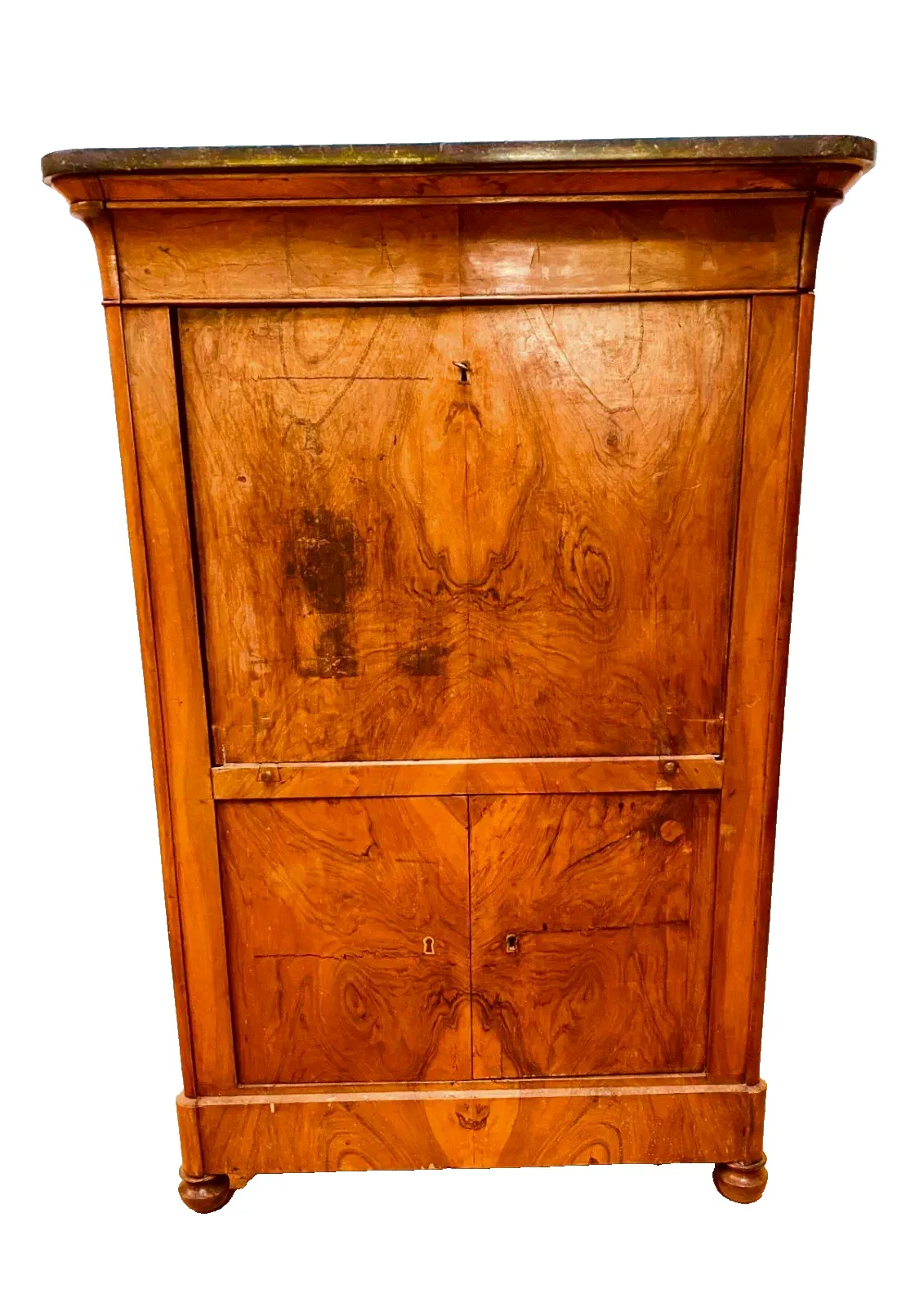 Louis Philippe Walnut Bramble Secretary 19th Century photo for sale