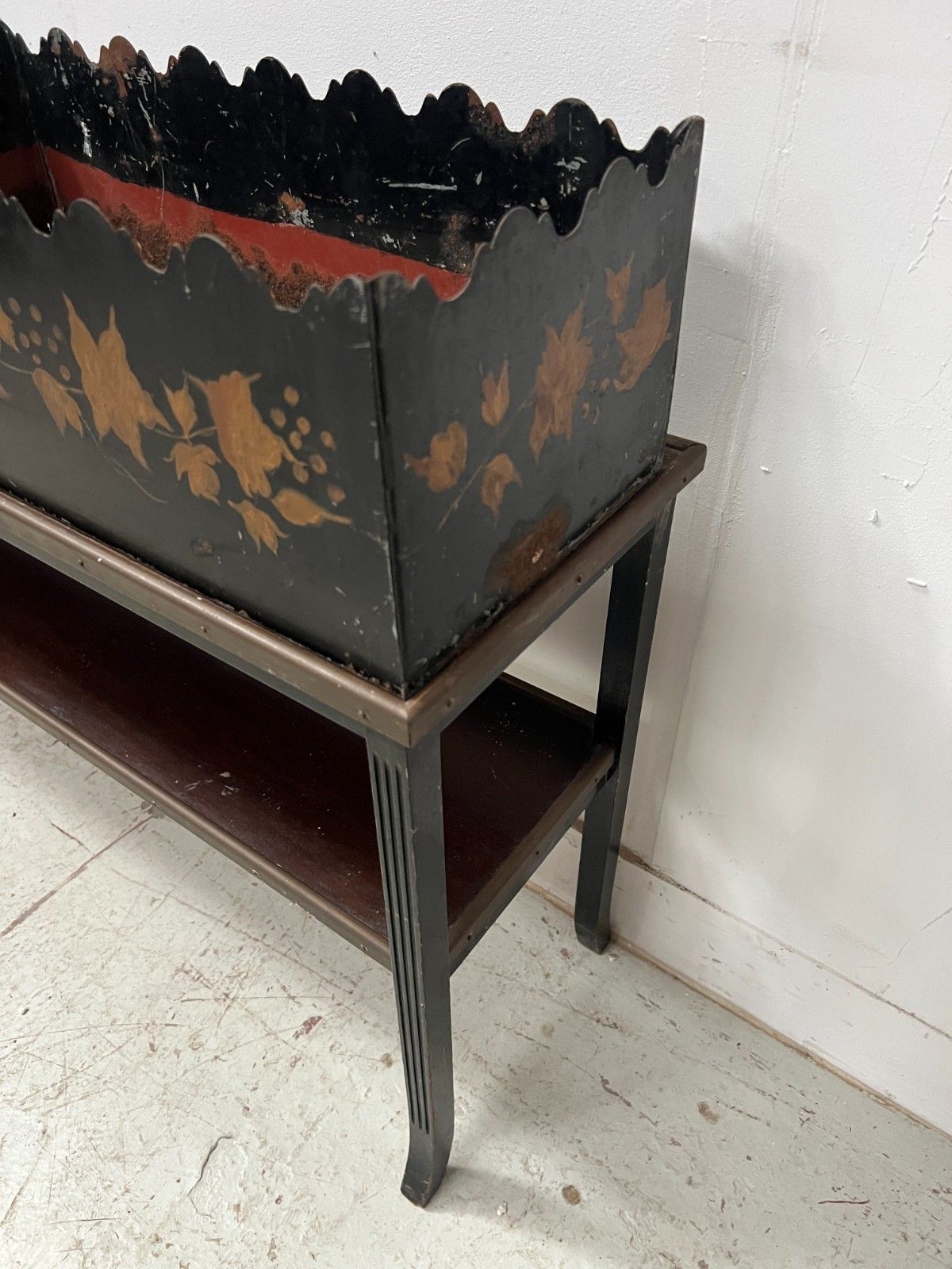 Console And Planter In Wood And Lacquered Sheet Metal XX Century photo vinterior