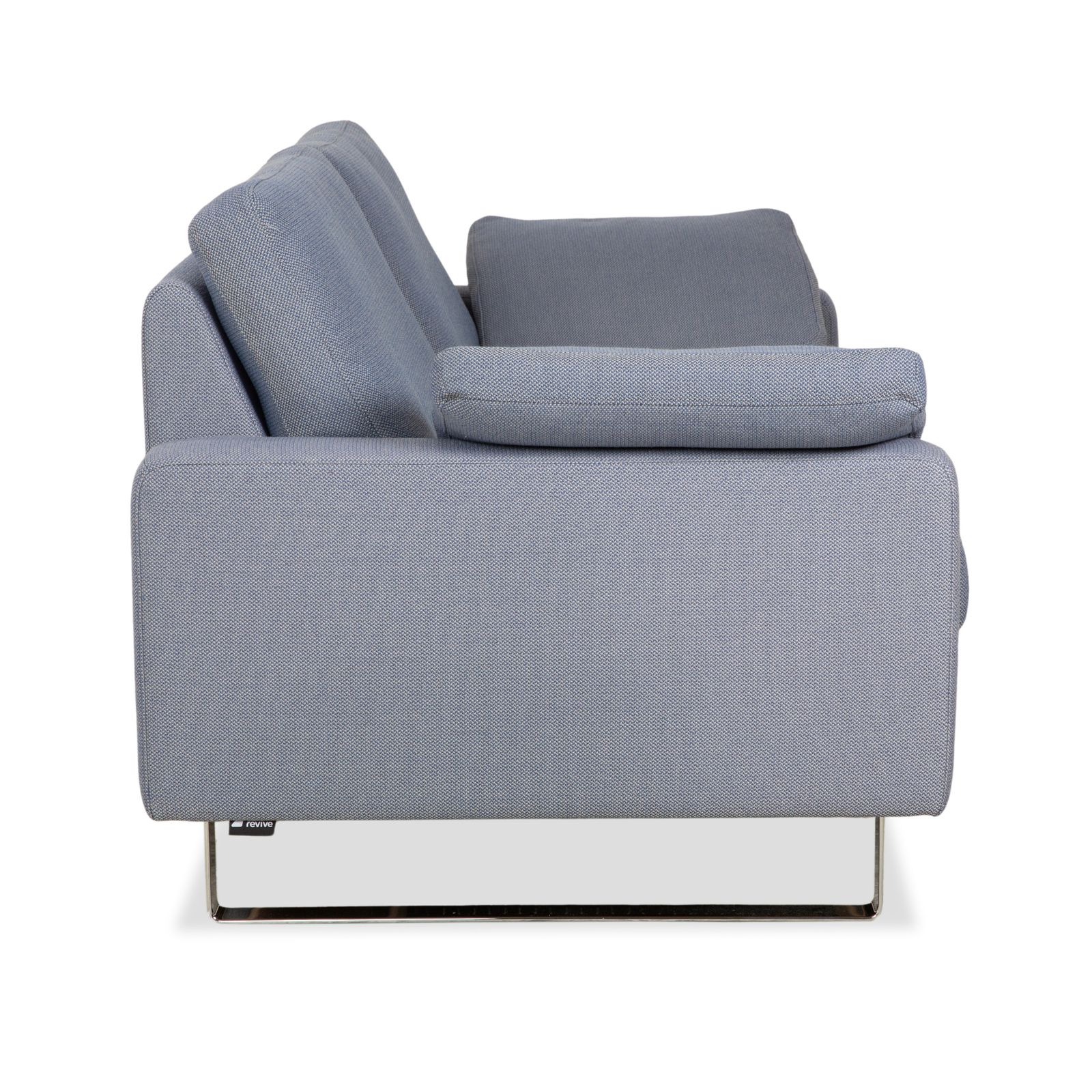Mobilier Canapé 2 places Cor Conseta en tissu gris-bleu, chrome photo