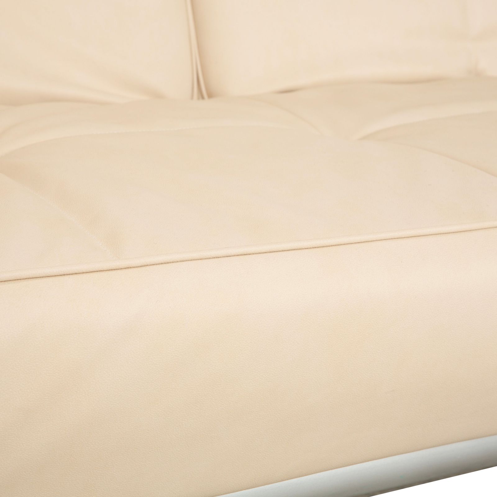 Canapé Ligne Roset Smala 3 places en simili cuir vegan crème beige, fonction manuelle, retapissage Gavin photo buy