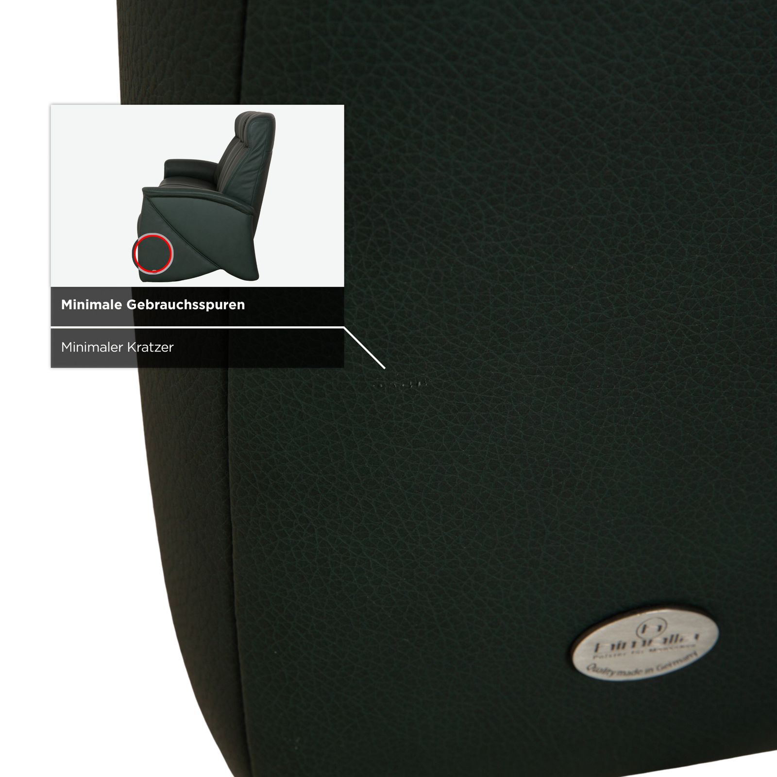 photo furniture Canapé 3 places Himolla Cumuly en cuir vert foncé