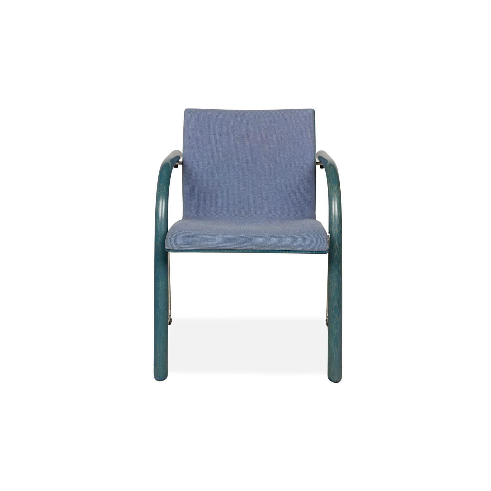 Set Of 6 Thonet S320 Fabric Chairs Blue Grey photo vinterior