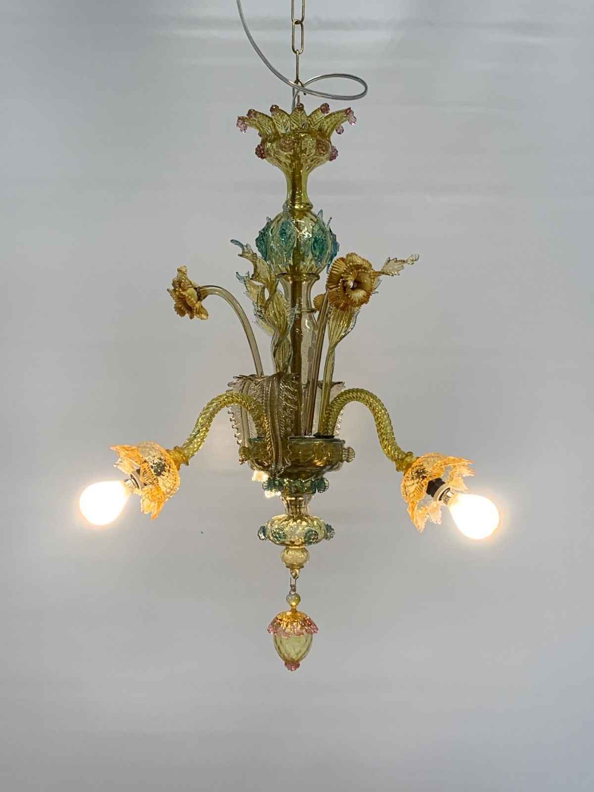 Vintage Murano Chandelier Attributed To Galliano Ferro 1940 Made In Italy photo furniture