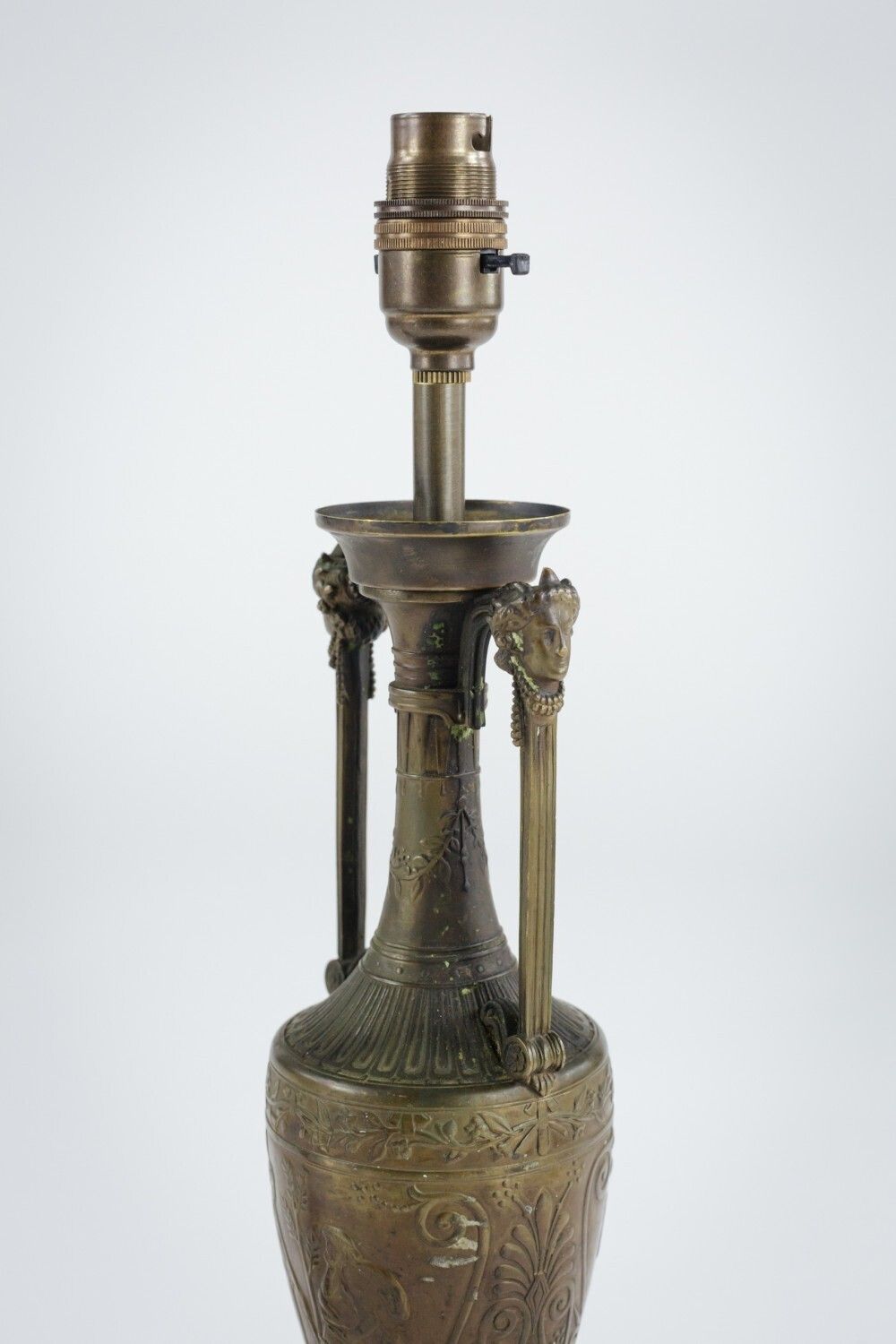 Pair Of Patinated Bronze Vases Mounted As Lamps By Ferdinand Barbedienne photo buy