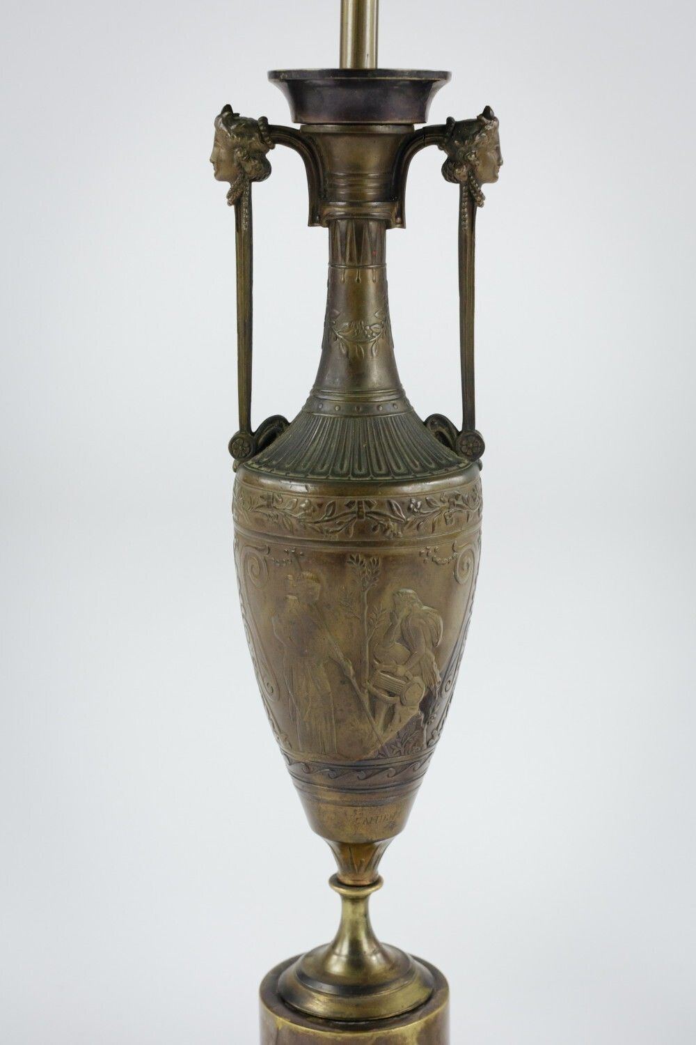 Lighting Pair Of Patinated Bronze Vases Mounted As Lamps By Ferdinand Barbedienne photo