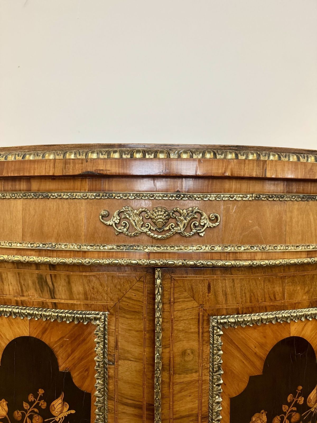Exceptional Quality Pair Of Antique Walnut Marquetry Inlaid Credenzas photo Furniture