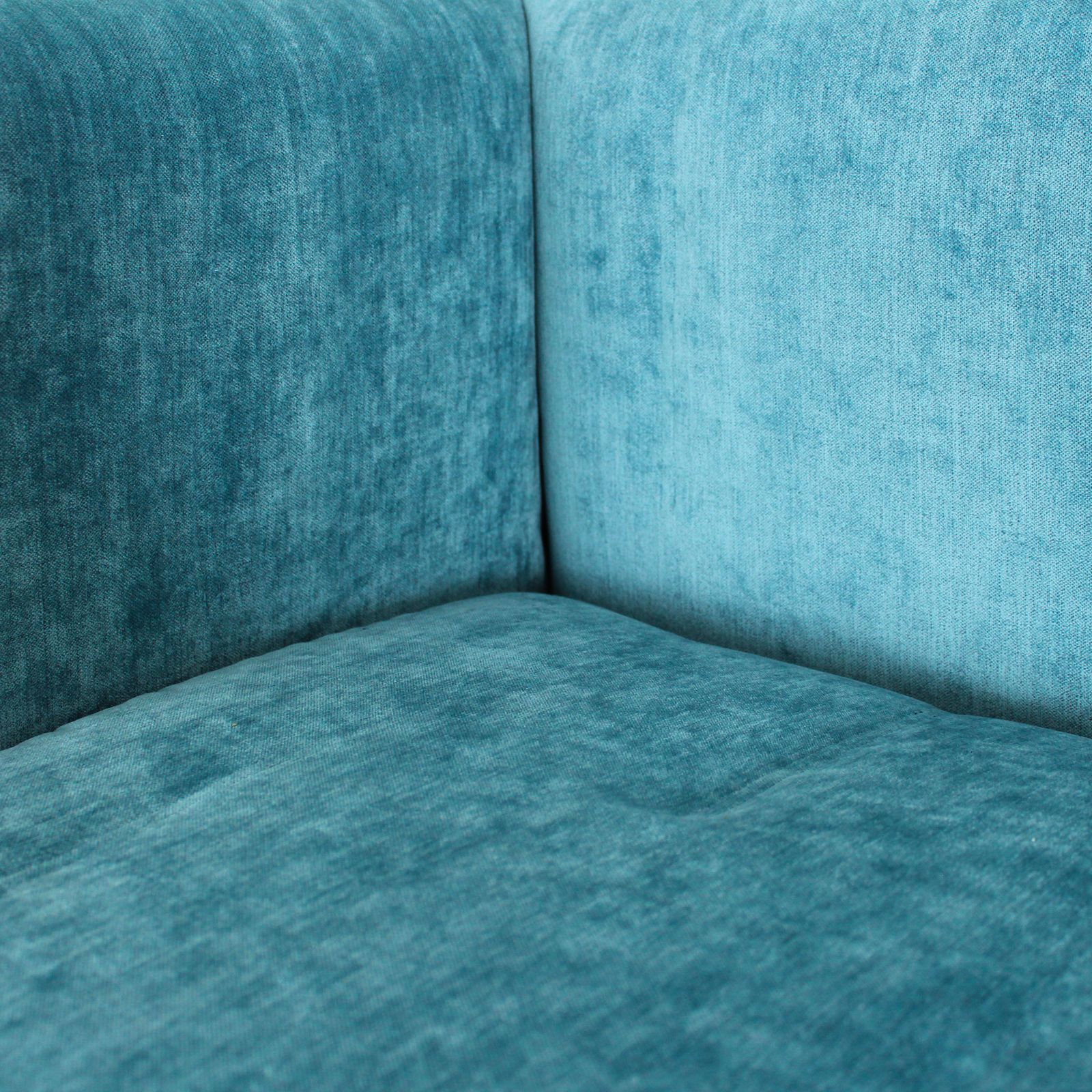 Carlo Scarpa Cornaro Two Seater Sofa In Iroko Wood And Azure Velvet For Studio Simon, 1974 photo vintage