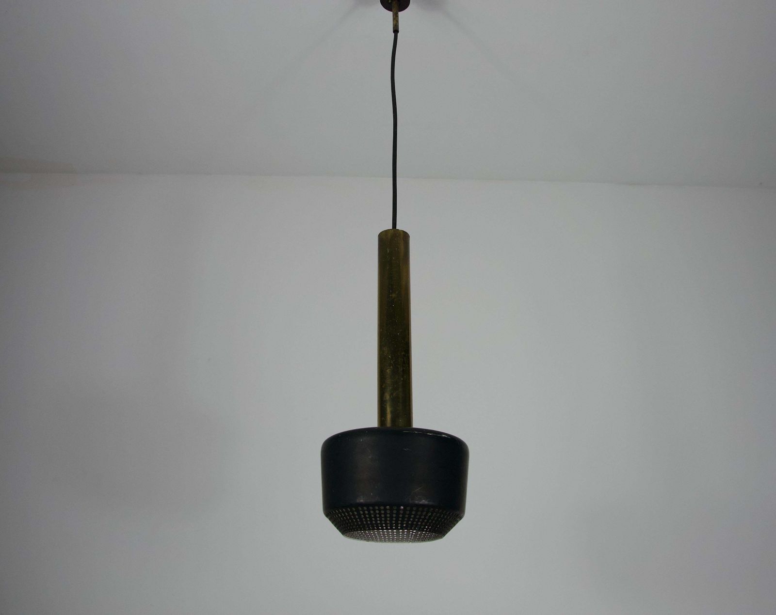 Brass Pendant Lamp By Vilhelm Lauritzen For Louis Poulen, 1960s, Denmark photo for sale