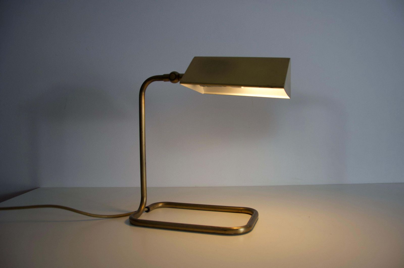 Pair Of Brass Table Lamps By Florian Schulz, 1970s Germany photo for sale