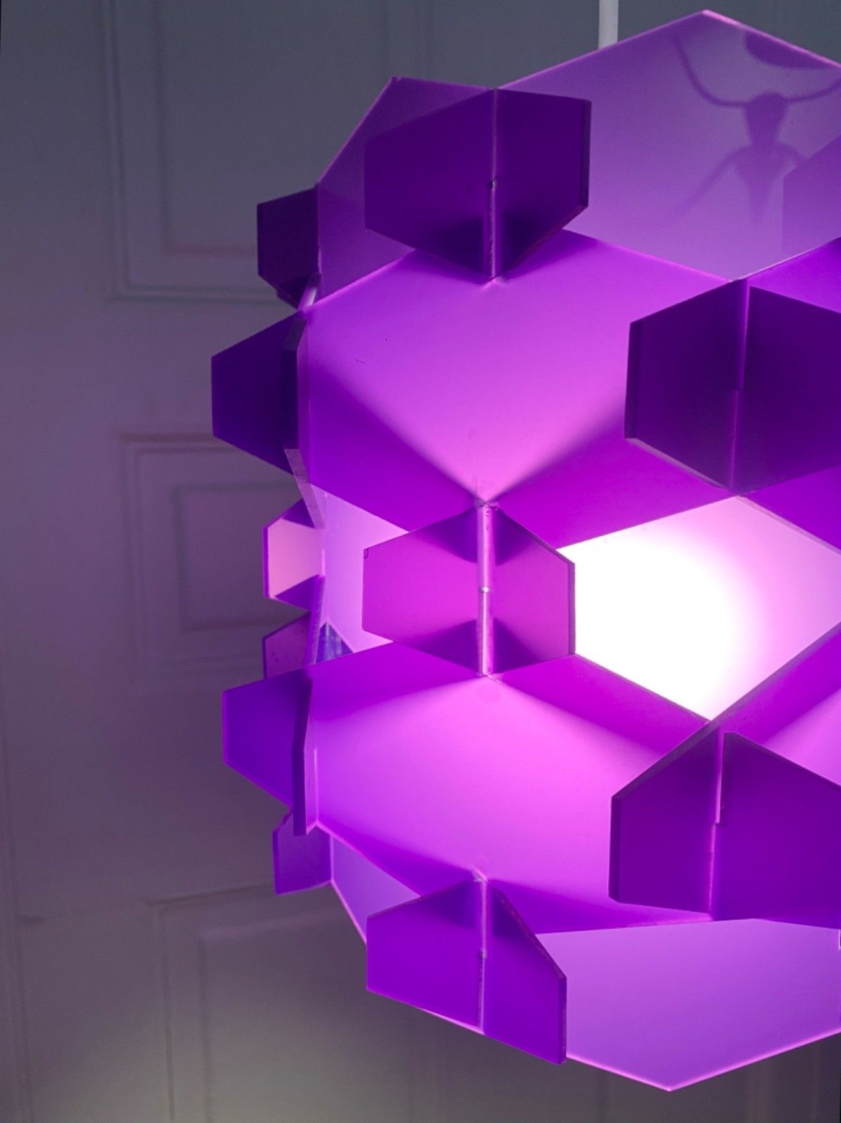 Original 1960s 70s Purple Perspex Ceiling Pendant Light. photo 110.0