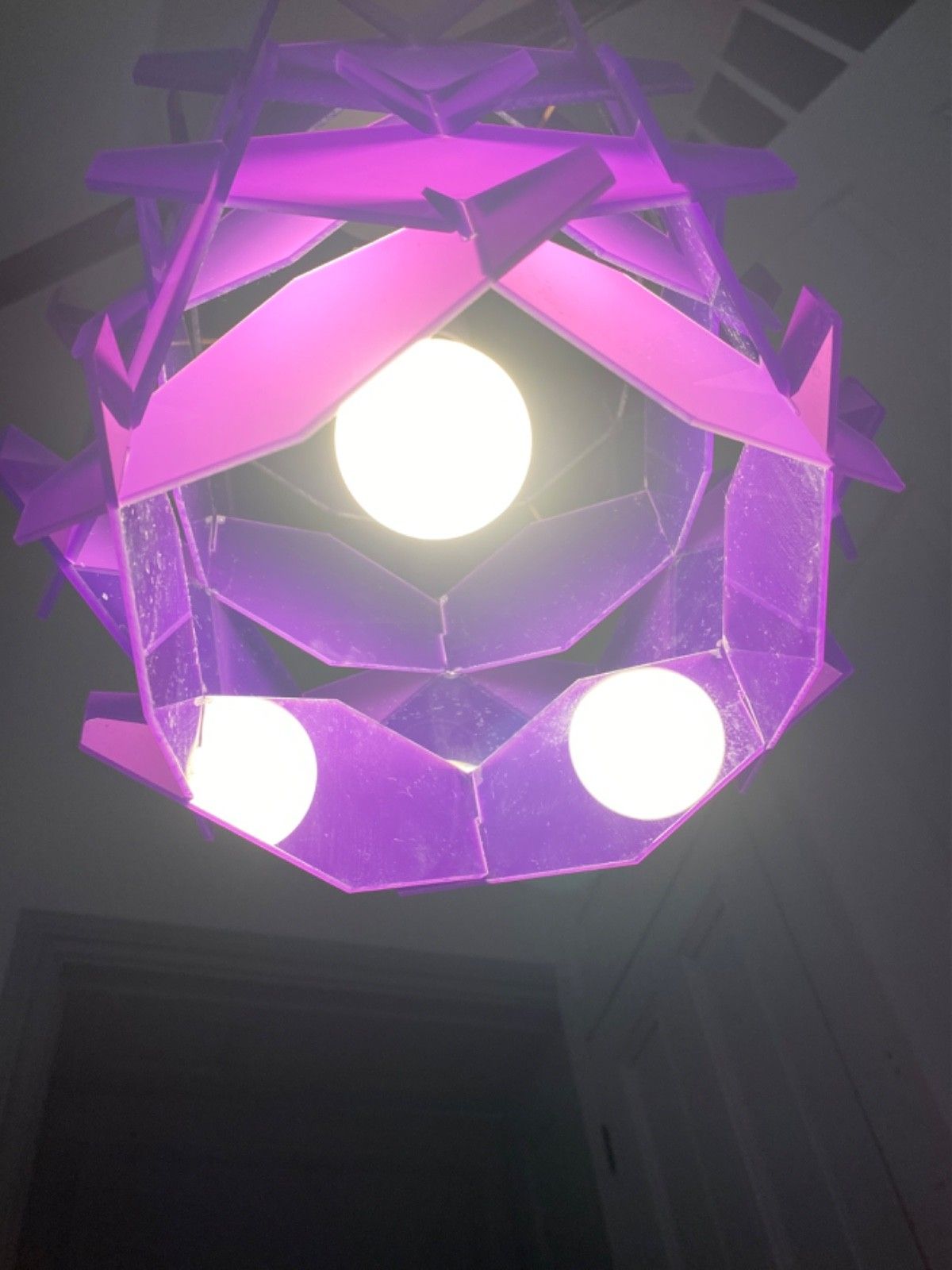 Original 1960s 70s Purple Perspex Ceiling Pendant Light. photo buy