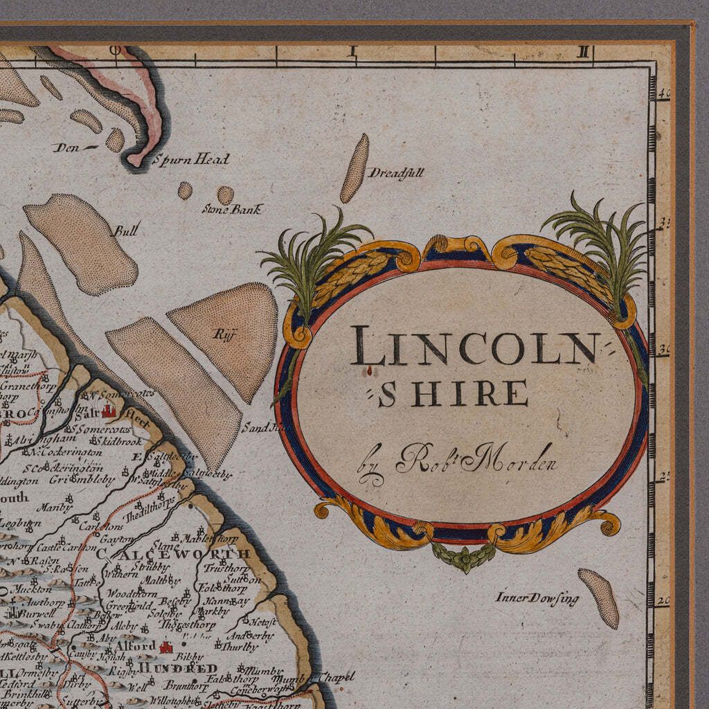 Antique Lincolnshire Map, English, County Cartography, Robert Morden, Victorian photo 699.0