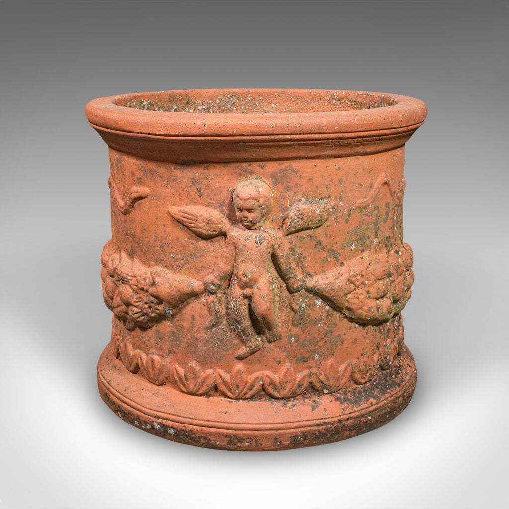 Antique Patio Jardinière, English, Terracotta, Veranda Planter Pot, Edwardian photo Garden Decor