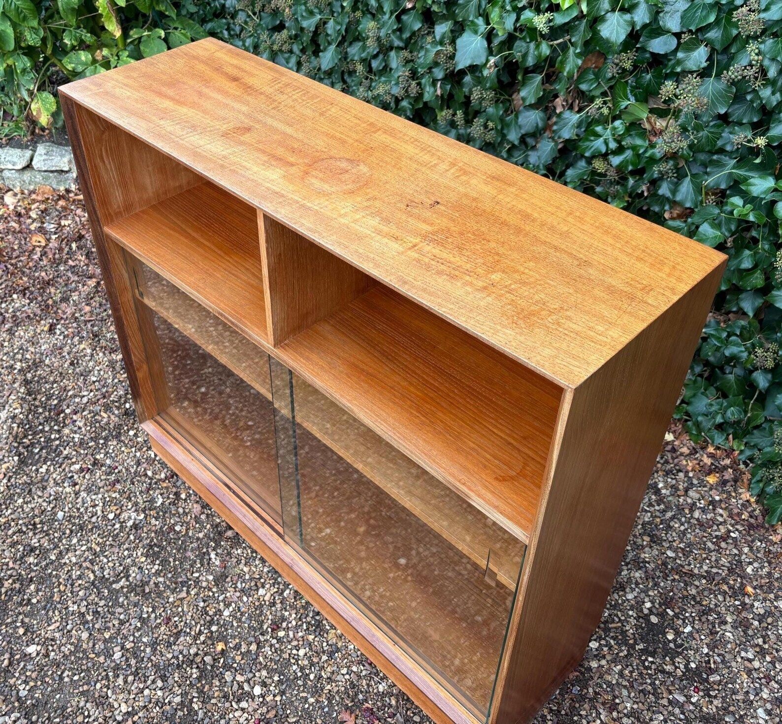 Mid Century Glazed Bookcase Cabinet C.1970s photo vintage