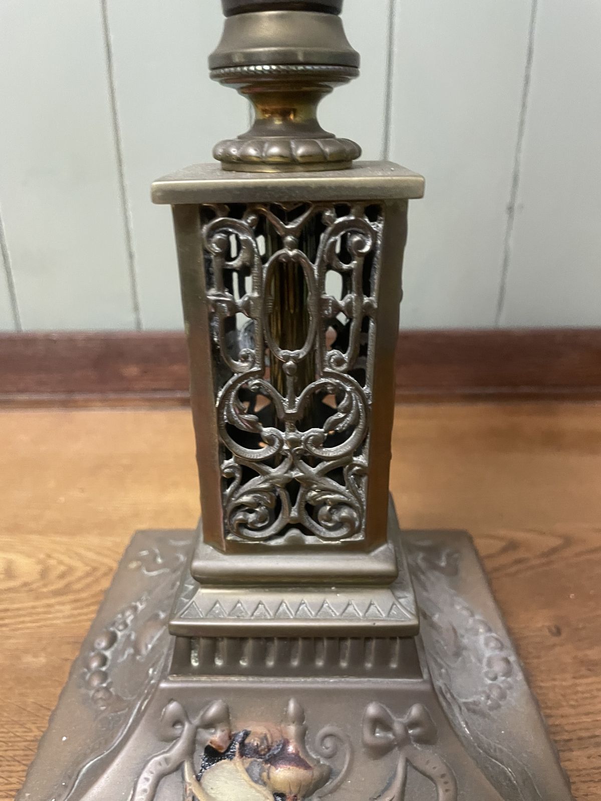 Victorian Large Brass Oil Lamp photo for sale