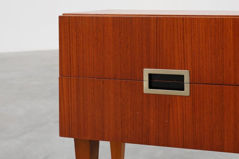 Vintage Belgian Teak Veneer Nightstand, 1950s photo 688.0