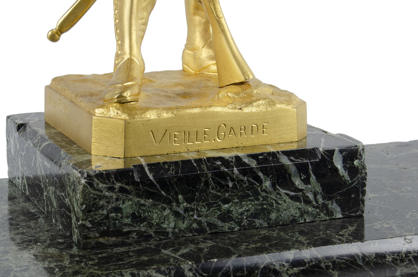 Late 19th Century Napoleon III 'Vieille Garde' Sculpture With Inkwells And Marble Base Inkstand By Armand Le Véel And Susse Frères, France photo for sale