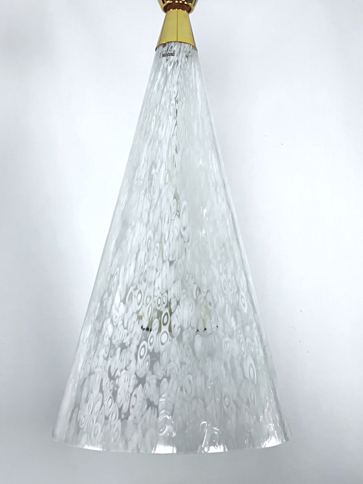 Angelo Brotto, Rare Large Murano Glass And Brass Chandelier By Esperia. Italy 1970s photo 5384.6